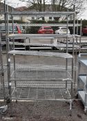 Stainless Steel 5 tier wire racking - L150 x W60 x H182cm