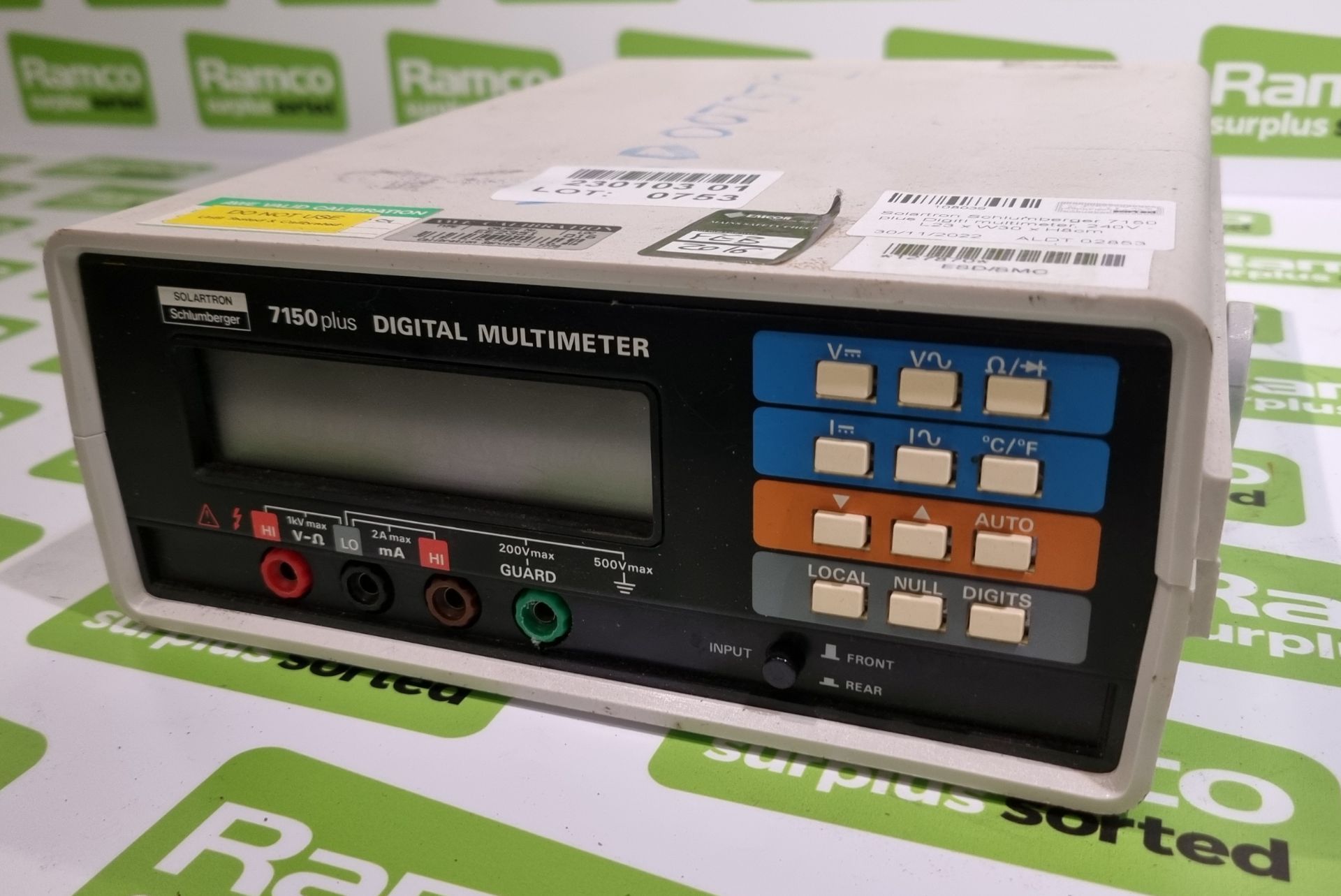 Solartron Schlumberger 7150 plus Digital multimeter, 240V - L23 x W30 x H8cm - Image 2 of 3