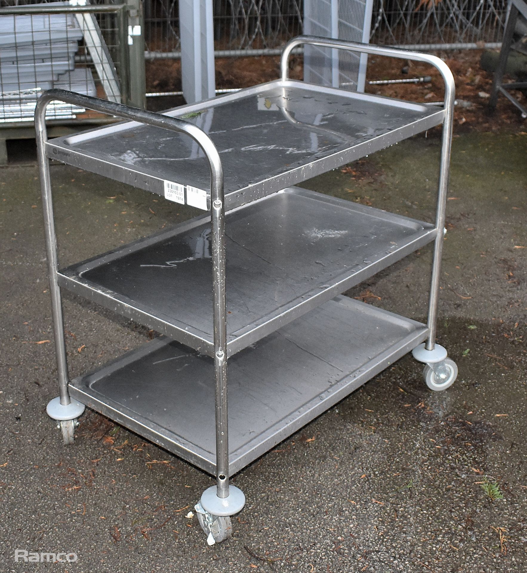 3 tier stainless steel trolley - Image 2 of 3