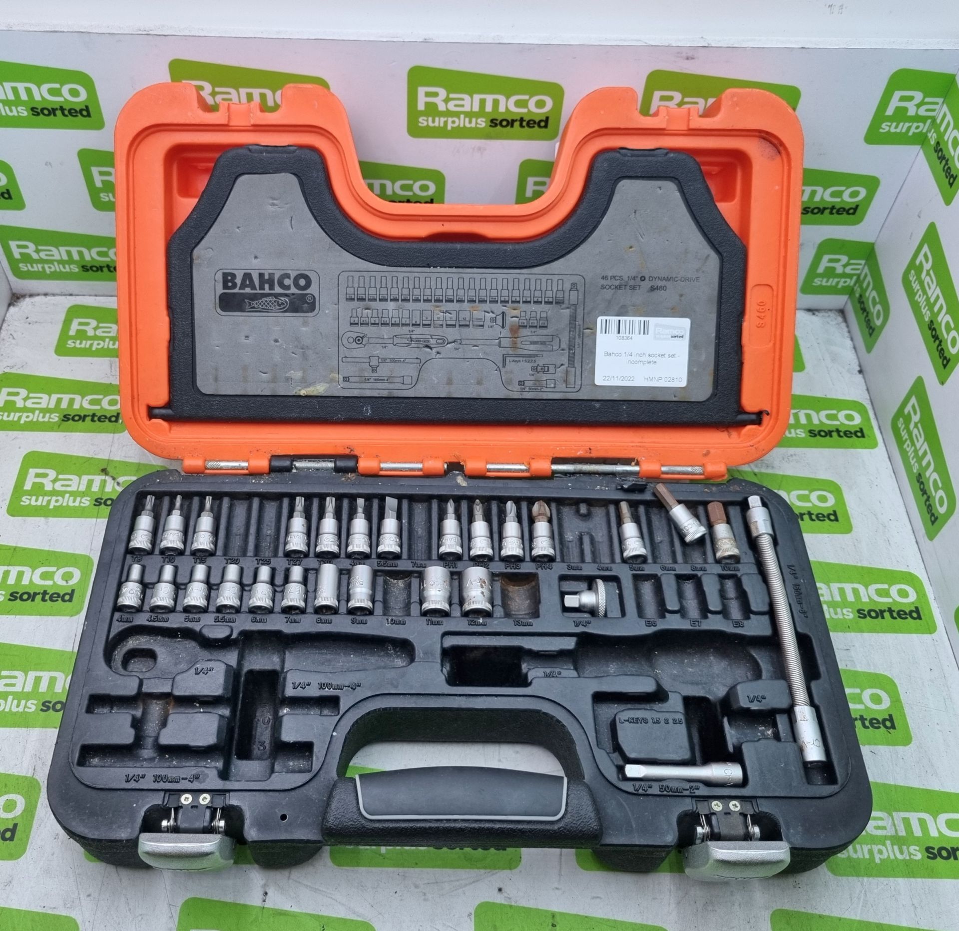 Bahco 1/4 inch socket set - incomplete - Image 2 of 4