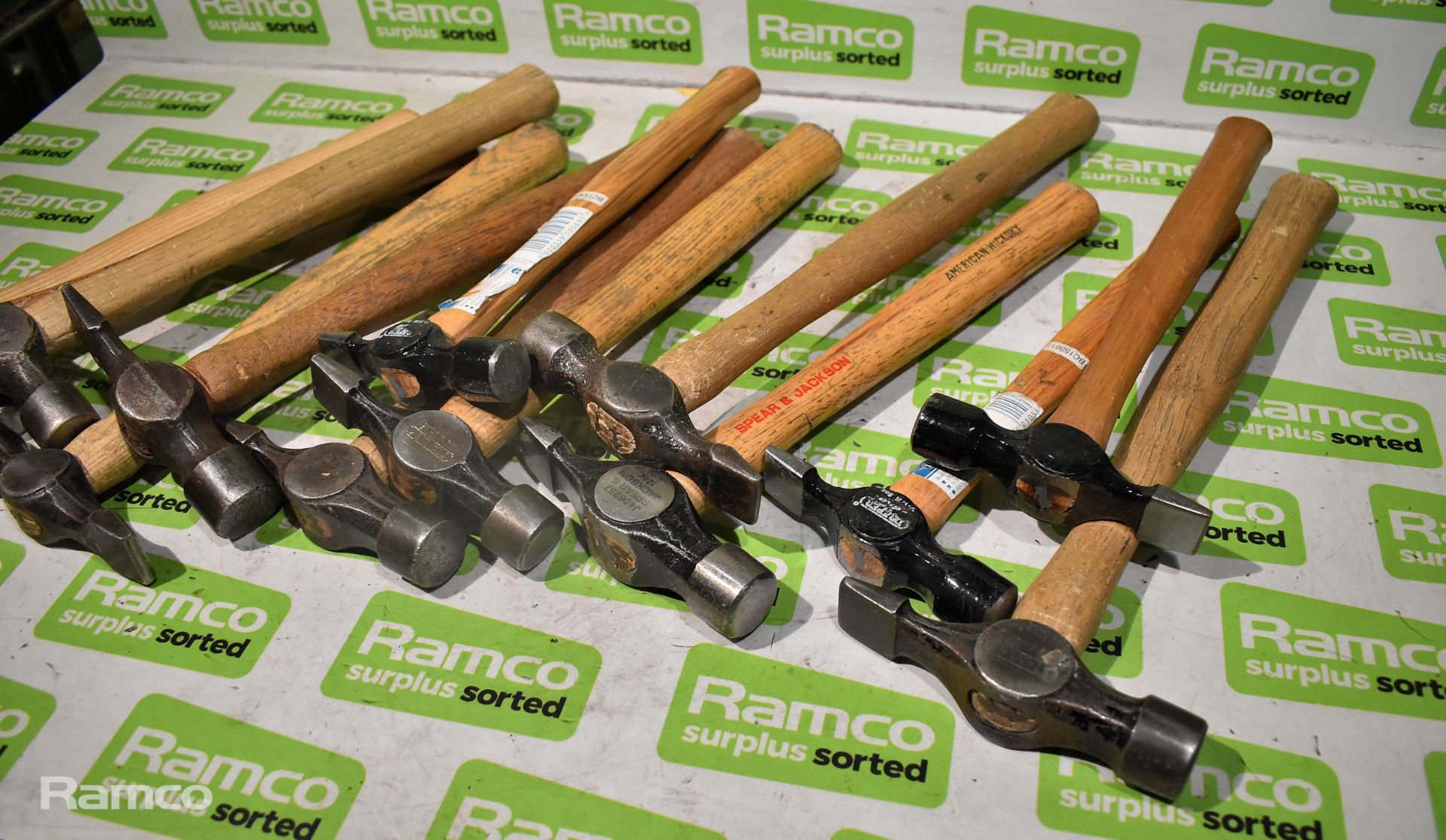 13x Cross pein pin hammers - assorted sizes - Image 3 of 3