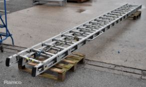 Ex - Fire & Rescue rope-operated double extension ladder - approx 30ft when extended
