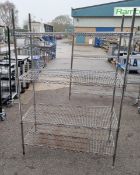 Stainless steel 4 tier wire racking - L121 x W60 x H181cm