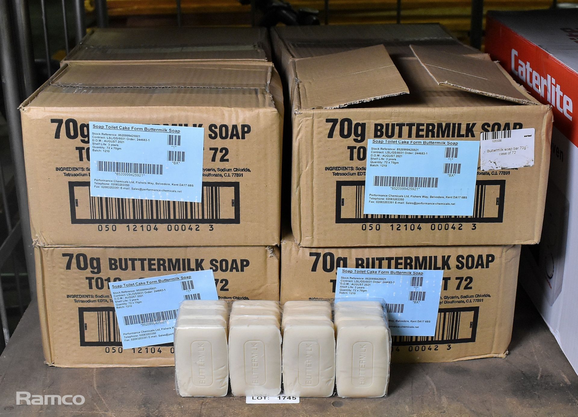 8x boxes of Buttermilk soap bar 70g - 72 units per box