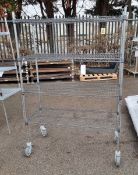 Stainless steel 4 tier wire rack on wheels - L120 x W50 x H171cm