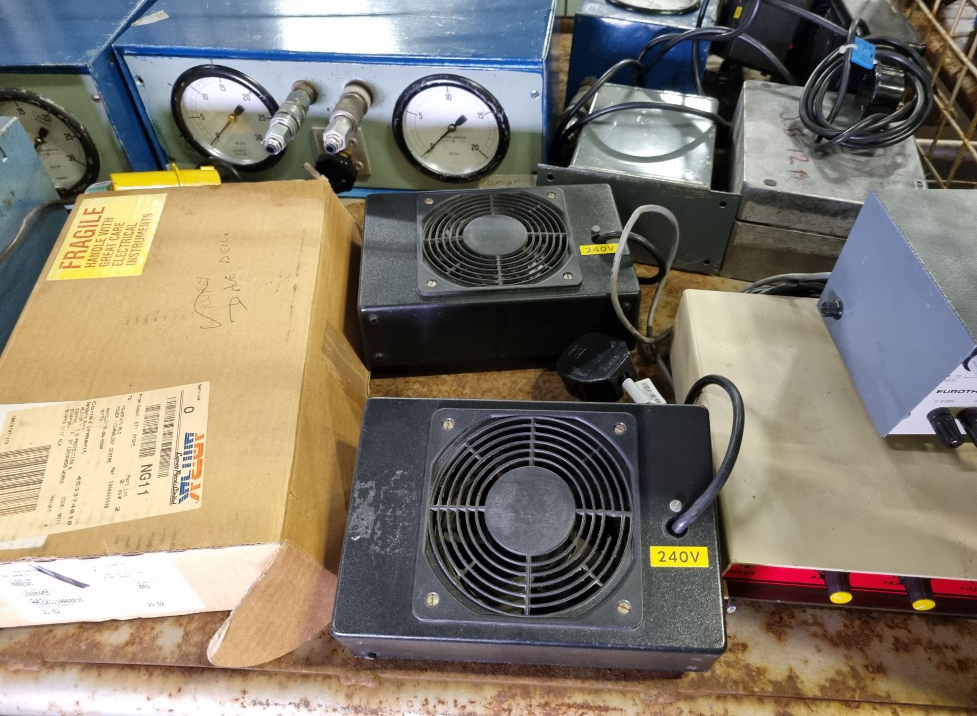 Workshop parts and supplies which include: pressure test gauges, fume extractors, millivolt source, - Image 3 of 7