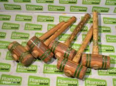 5x Round wooden mallets