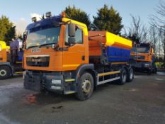 2009 MAN TGM 26.330 6x4 Truck with Schmidt Stratos 9m3 pre-wet gritter mount - see description