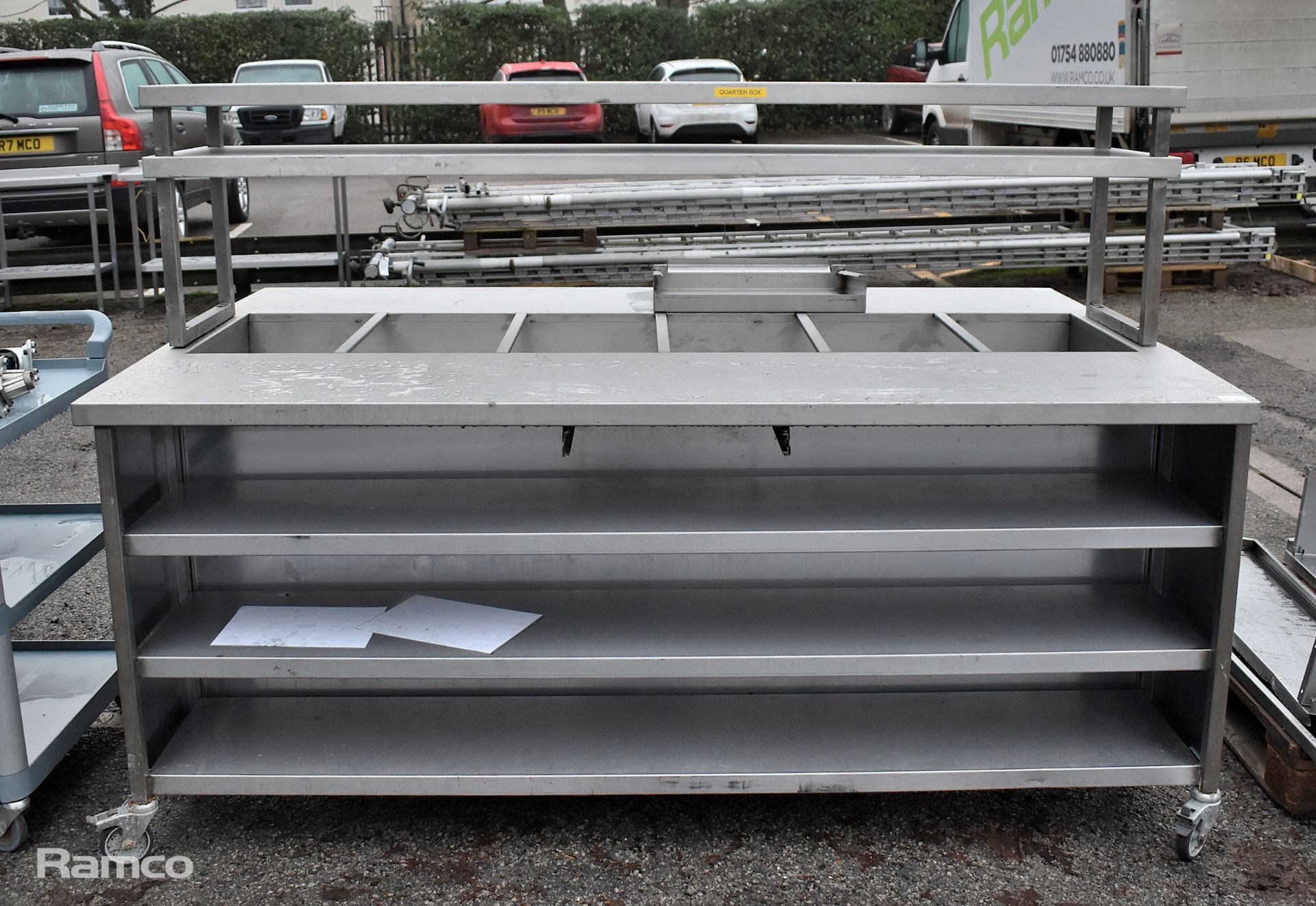 Stainless steel Prep station/Service station - L210 x W140 x H200 approximately - Image 7 of 7