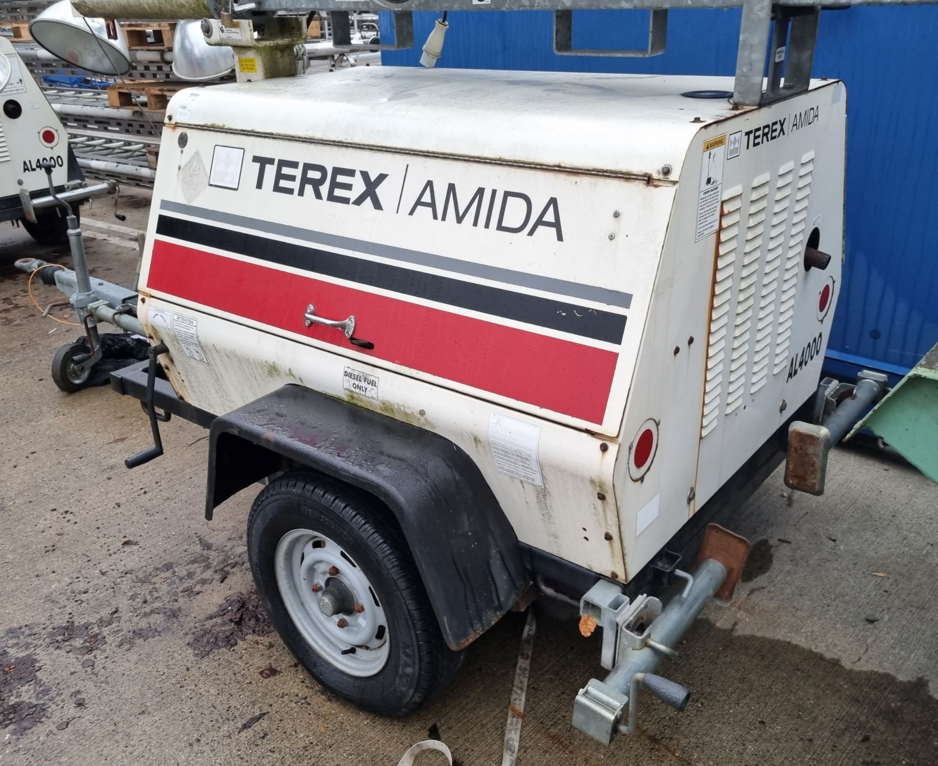 Terex Amida AL4050D-4MH Lighting tower single axle with Kubota D905 engine - L440 x W143 x H210cm - Image 7 of 15