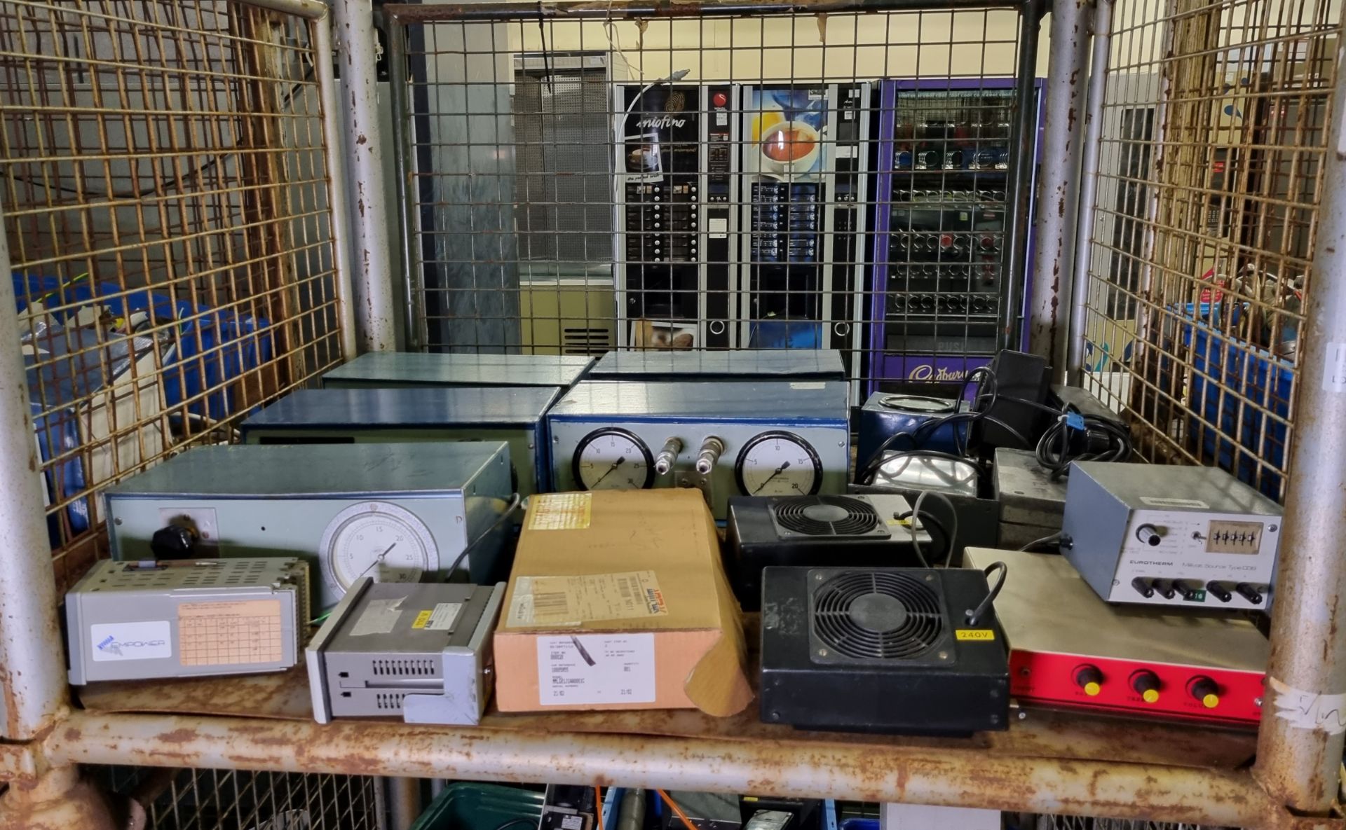 Workshop parts and supplies which include: pressure test gauges, fume extractors, millivolt source,