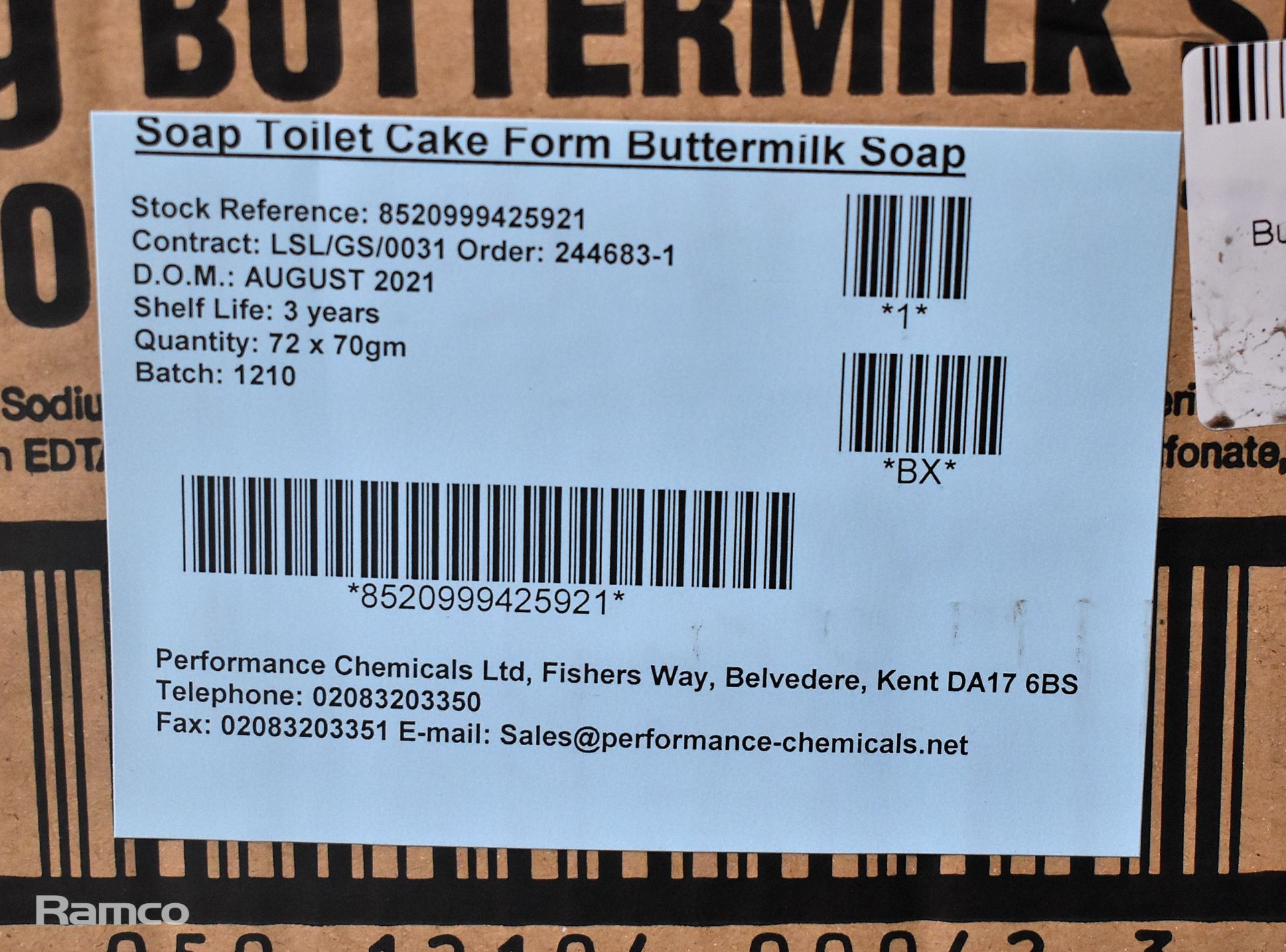 8x boxes of Buttermilk soap bar 70g - 72 units per box - Image 3 of 3