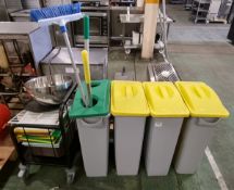 Catering/Kitchen Janitorial Equipment including Waste Bins and Tray Trolley