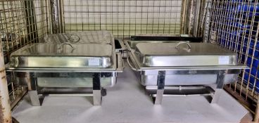 4x Olympia Milan stainless steel chafing dishes