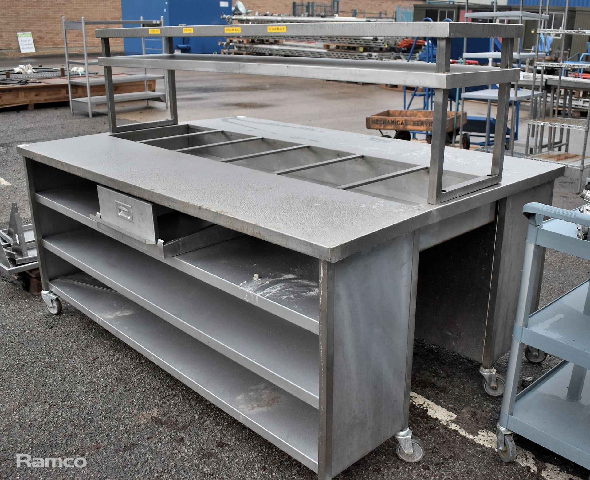 Stainless steel Prep station/Service station - L210 x W140 x H200 approximately - Image 2 of 7