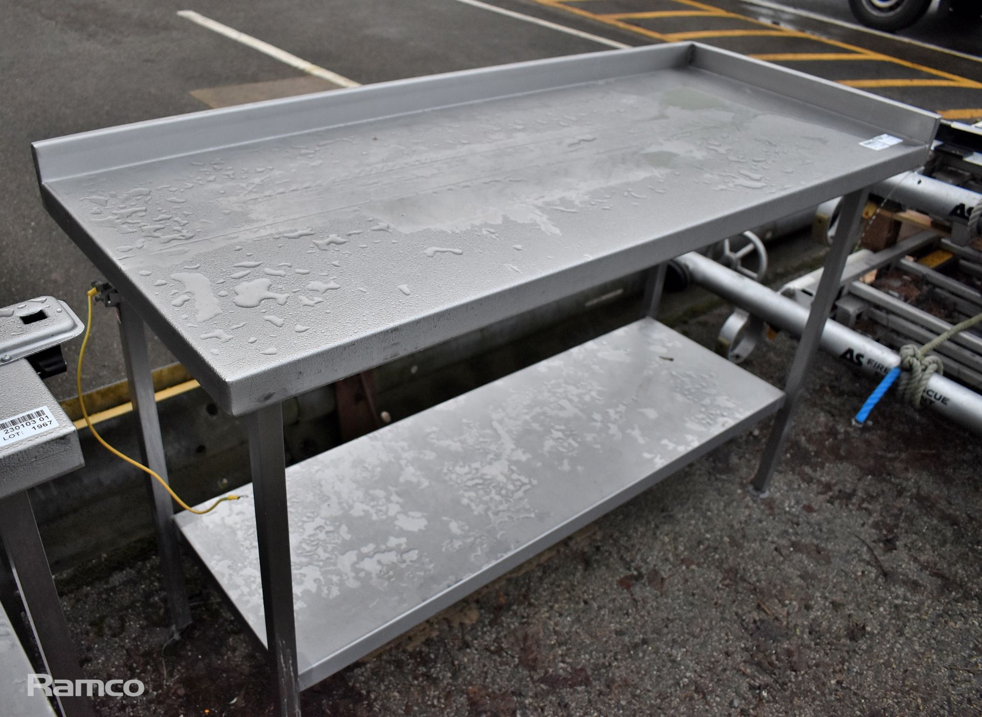 Stainless steel worktop table - 145x65x90cm - Image 2 of 3