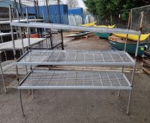 Stainless steel 3 tier wire racking - L181 x W60 x H181cm