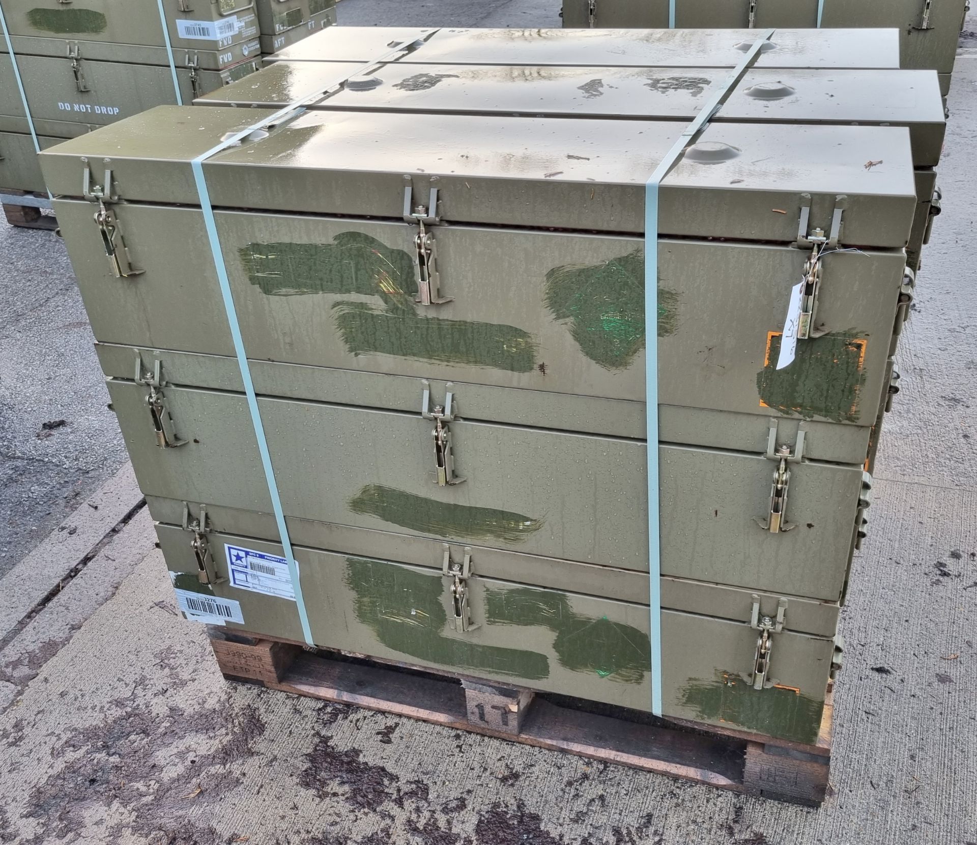 9x Green Metal storage containers - 125x30x30cm - Image 2 of 2