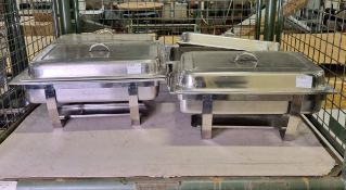 4x Olympia Milan stainless steel chafing dishes