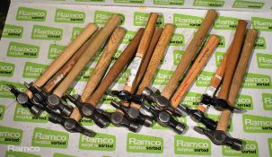 13x Cross pein pin hammers - assorted sizes