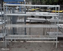 Stainless steel 4 tier wire racking - L183 x W38 x H155cm