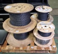 6x Multiple size, length & core electrical cable reels