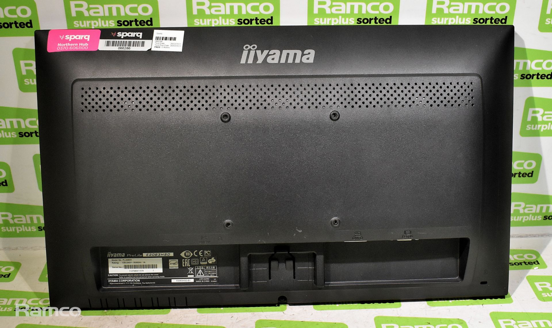 IIyama ProLite E2083HSD 20" monitor with 1600x900 resolution, in box with stand and plug - Image 3 of 6