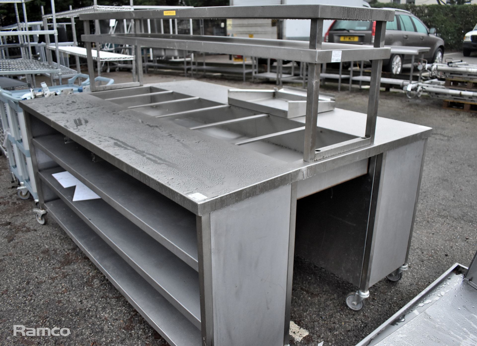 Stainless steel Prep station/Service station - L210 x W140 x H200 approximately - Image 6 of 7