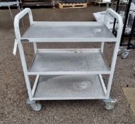 Stainless steel 3 tier service trolley - L80 x W41 x H78cm