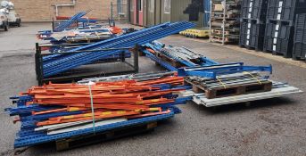 Miscellaneous racking parts which include: uprights and support beams of assorted sizes