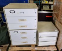 Aluminium 3-drawer unit with keys - L50xW56xH46cm, Aluminium 6-drawer unit with keys - L66xW59xH98cm