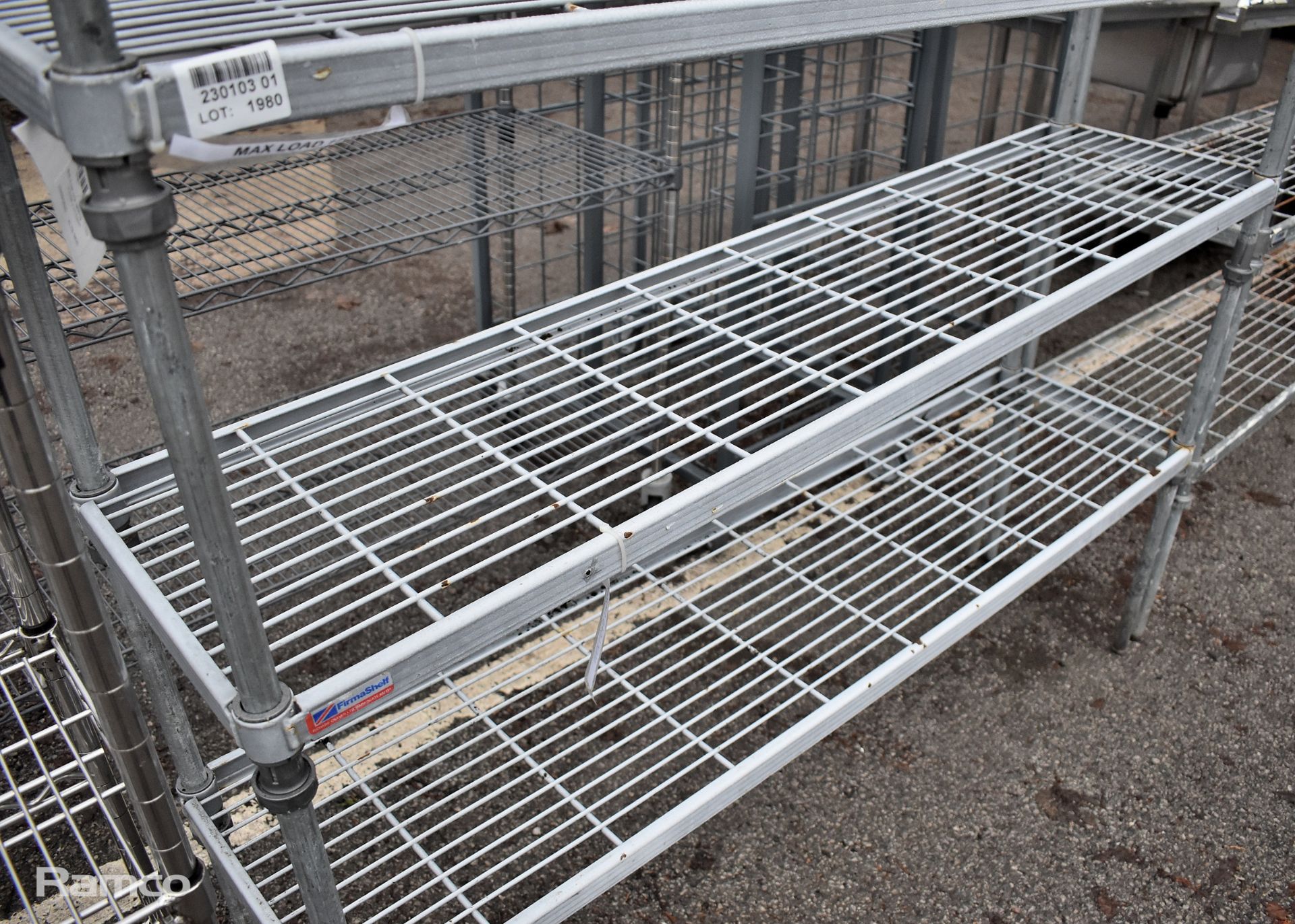 Stainless steel 3 tier wire racking - L153 x W38 x H152cm - Image 2 of 3
