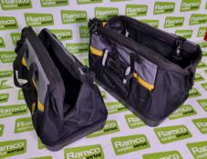 2x Stanley 16" open mouth tool bags