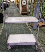 Portable metal trolley with 4 adjustable height shelves - 63x105x151cm