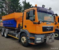 2009 (reg WM09 SDX) MAN TGM 26.330 6x4 with Schmidt Stratos 9m3 pre-wet gritter mount.