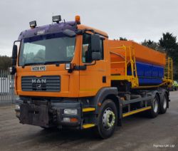 Direct from National Highways - Fleet of MAN TGM 26.330's with gritter mount and Schmidt Stratos ploughs