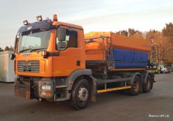 2008 (reg WX08 MUP) MAN TGM 26.330 6x4 with Schmidt Stratos 9m3 pre-wet gritter mount.