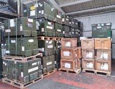 Approximately 64x Wooden & plastic shipping crates in various sizes