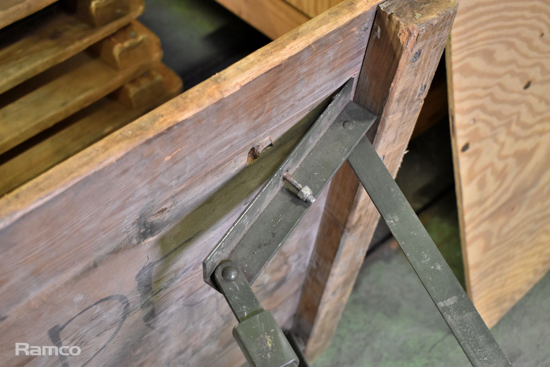 7x Wooden tables with metal folding legs - unfolded table size: 180x68x75cm - Bild 3 aus 5