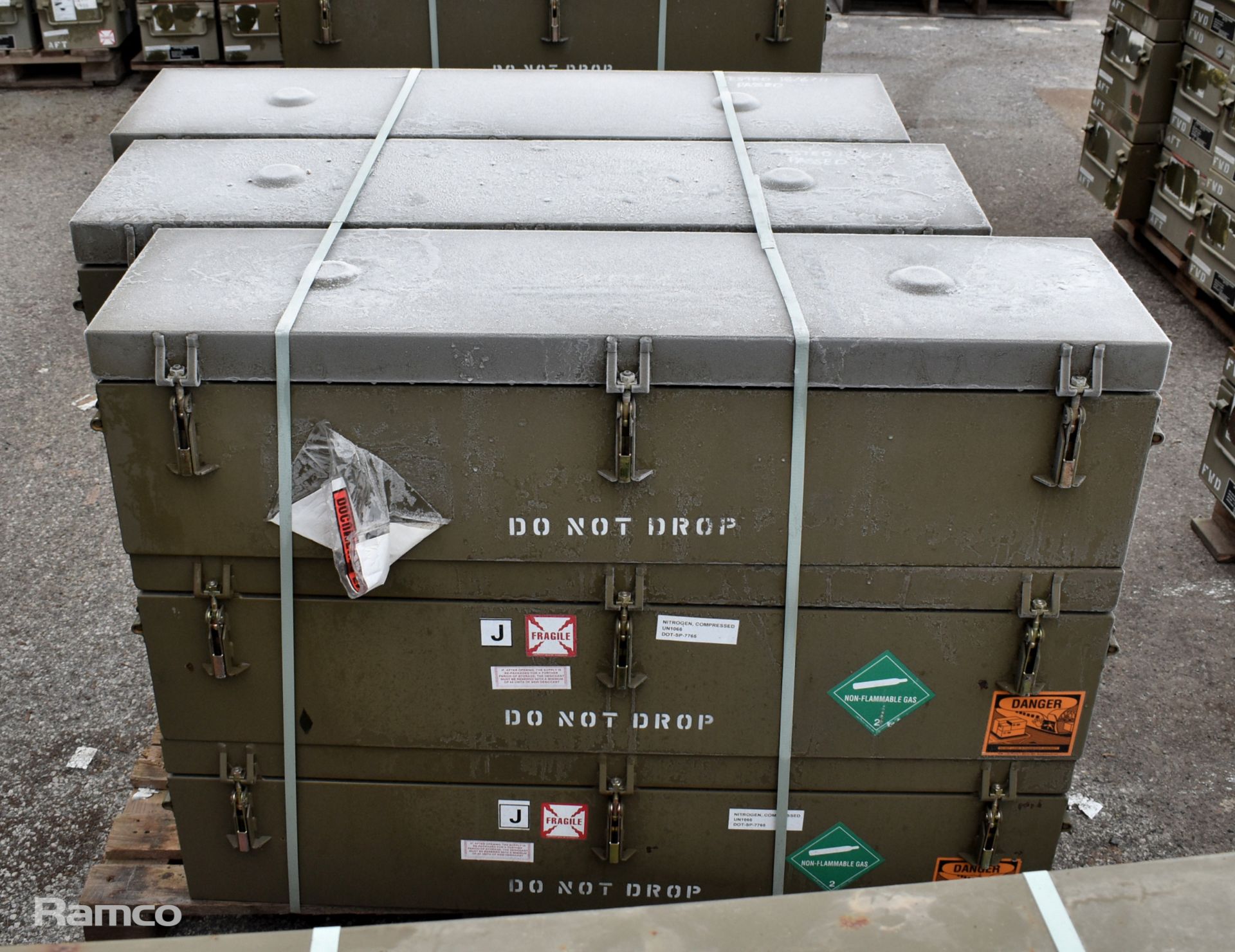 9x Green Metal storage containers - 125x30x30cm - Image 3 of 3