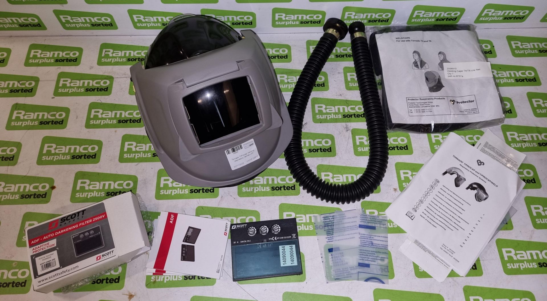 Tornado T / Procap welding respiratory helmet unit, Scott Safety ADF - Auto Darkening filter 2500V