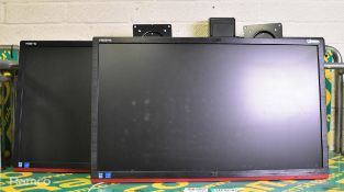 2x AOC G2460VQ6 24" LED monitors and 1x Neo-Flex double stand