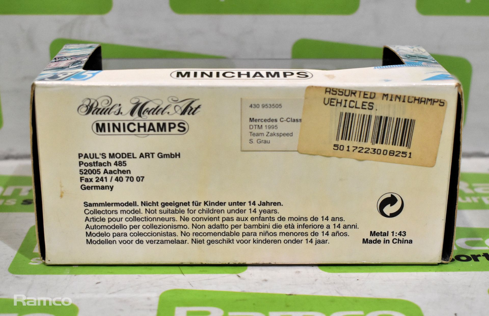 Minichamps Paul’s Model Art Mercedes C-Class – DTM 1995 – Team Zakspeed – S. Grau - 1:43 metal model - Image 2 of 2