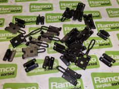 Pack of 15 125mm black powder coated steel hasp & staple