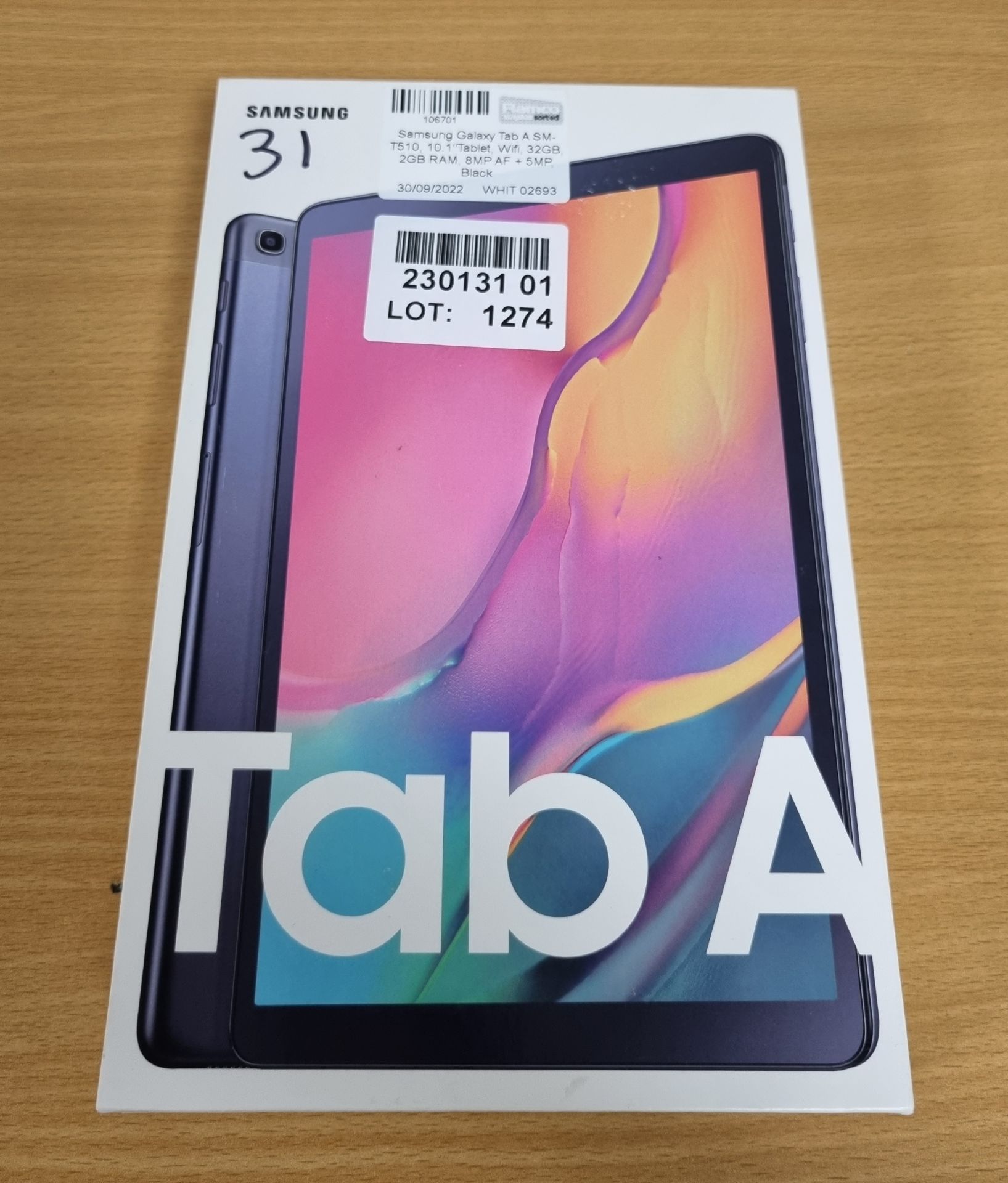 Samsung Galaxy Tab A SM-T510, 10.1 inch Tablet, Wifi, 32GB, 2GB RAM, 8MP AF + 5MP, Black
