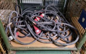 4x Cable assemblies with Lewden 5 pin connectors, approx length 15m