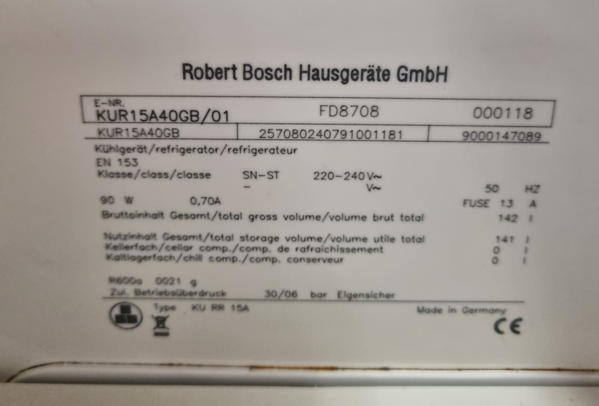 Bosch KUR15A4OGB/01 under larder fridge - 60x60x84cm - Image 4 of 5