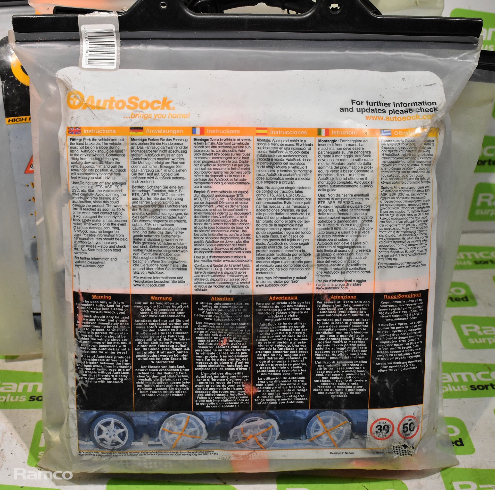 4x AUTOSOCK Tyre Snow/Mud Socks kits - 2pcs per kit - Image 2 of 2