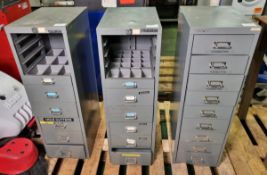 Bisley metal workshop drawers unit - 28x40x86cm, 2x Bisley metal workshop drawers units