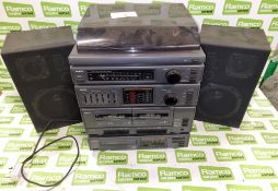 Sanyo DC-X100 Stereo System - record player, Dual cassette player, Radio, Amplifier with CP-X500 CD